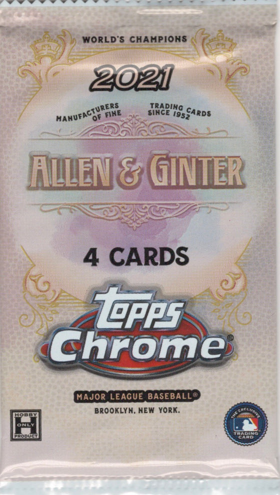 2021 Allen and Ginter Chrome Baseball Hobby Pack (Look for Autos)