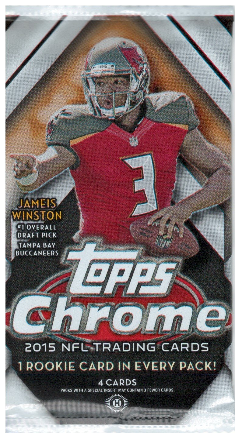 Image of 2015 Topps Chrome Football Hobby Pack (Hit Odds 1:24)