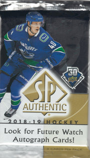 Image of 2018/19 SP Authentic Hockey Hobby Pack (Hit Odd 1:9)