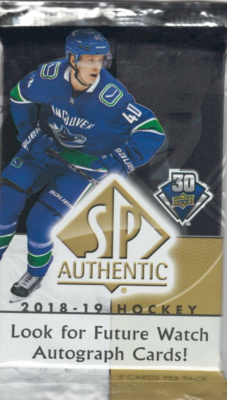 Image of 2018/19 SP Authentic Hockey Hobby Pack (Hit Odd 1:9)