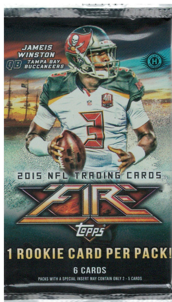 2015 Topps Fire Football Hobby Pack (Hit Odds 1:10)