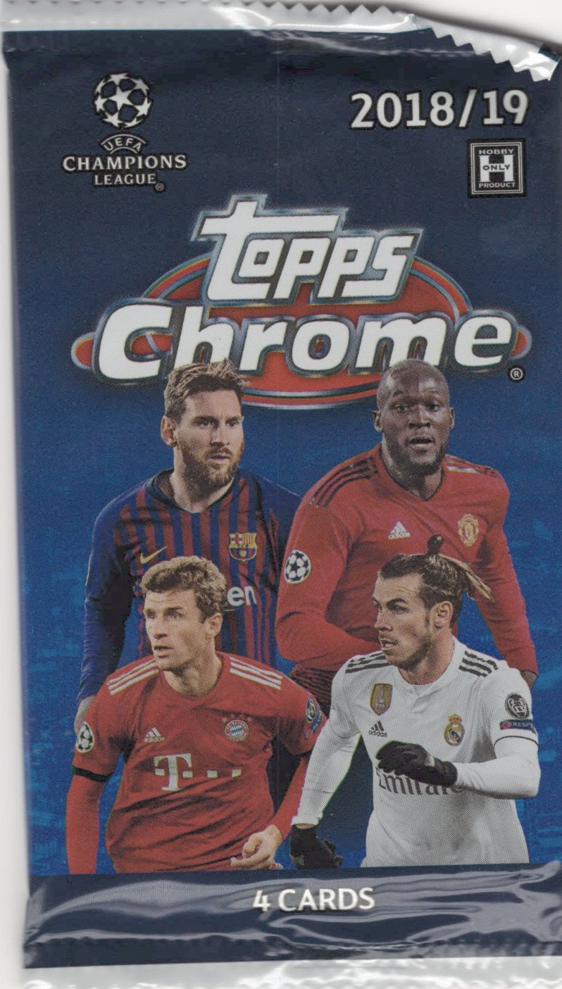 2018/19 Topps Chrome UEFA Soccer Hobby Pack (Hit Odds 1:18)