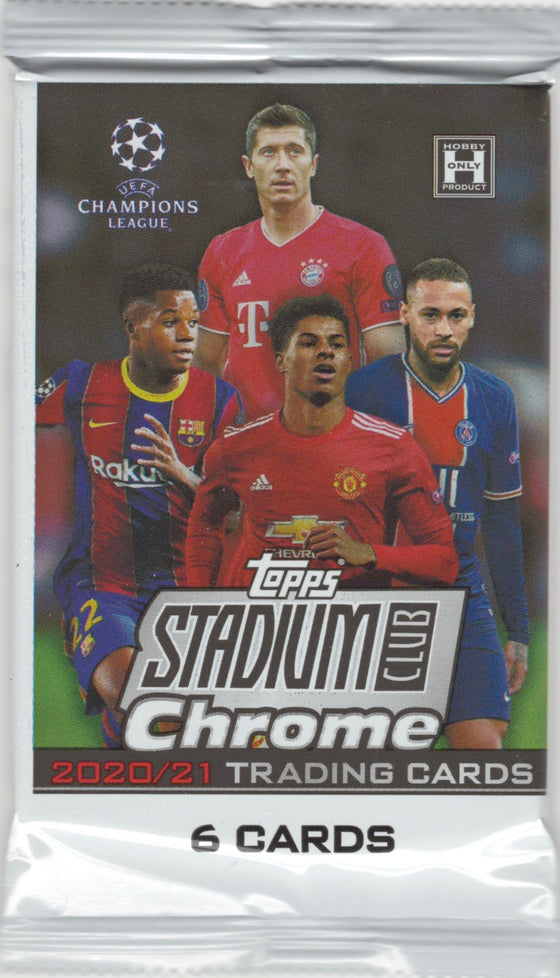 2020/21 Stadium Club Chrome Soccer Hobby Pack (Hit Odds 1:18)
