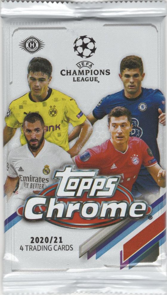 2020/21 Topps Chrome UEFA Soccer Hobby Pack (Hit Odds 1:18)